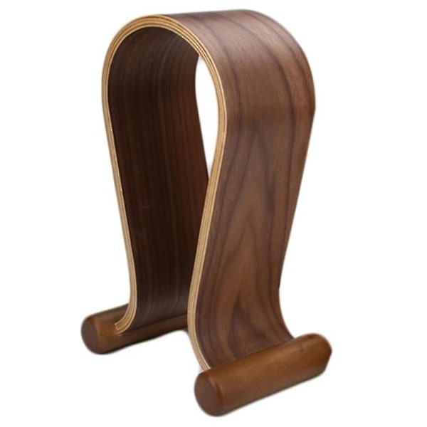 Træ Headset Holder Høretelefon Stativ Hængende Valnød Farve Birk Træ Walnut