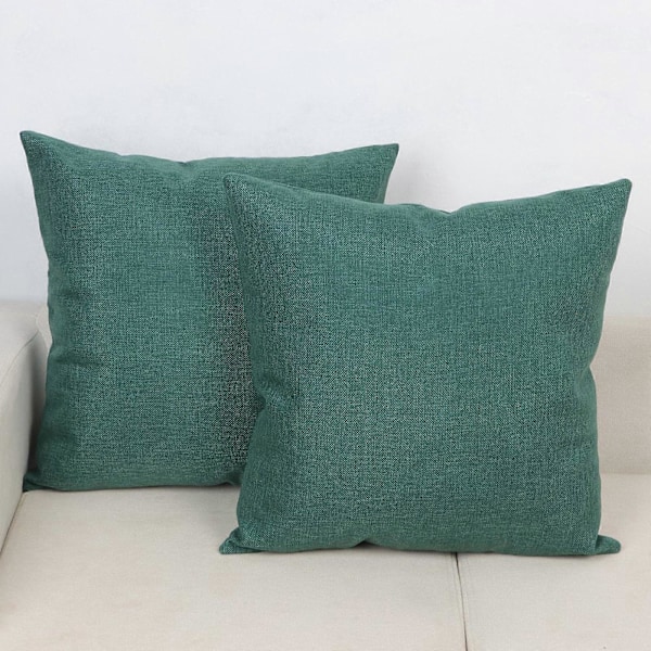 Pellavan näköiset kodin koristetyynynpäälliset sohvalle, makuuhuoneeseen, autoon, vetoketjulla Green 60*60cm