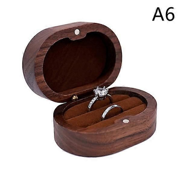 Rustikk Ringboks for Bryllup Bryllupsdag Ringholder A6