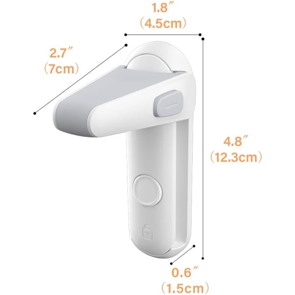 2 stk. dørhåndtakslåser for barnesikring og kjæledyrsikring, dørhåndtakslåser for småbarn, barnesikringslåser for småbarn (hvit)
