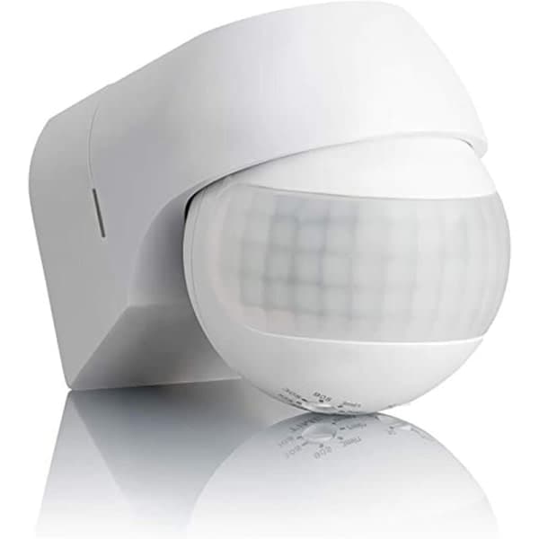 Infraröd rörelsesensor, utomhusinstallation, räckvidd upp till 30 m, 180° roterbar