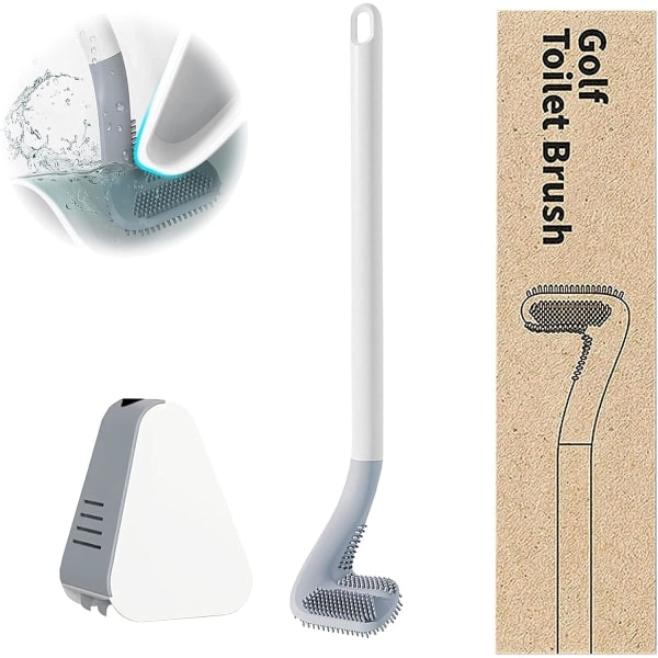 Golf-silikoninen WC-harja pitkällä kahvalla, seinäkiinnitys, puhdistustyö