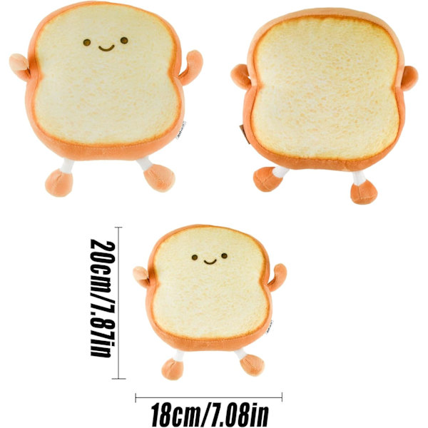 Toastbröd Kudde, Mjuk Plyschleksak, Rolig Brödform Plyschleksak Kudde, Dockleksak 3D Kastkudde Seriefigurleksak