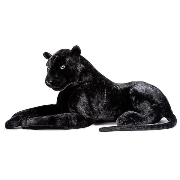 Deluxe Paws Stor Sort Panter Realistisk Plys Legetøj 100 cm