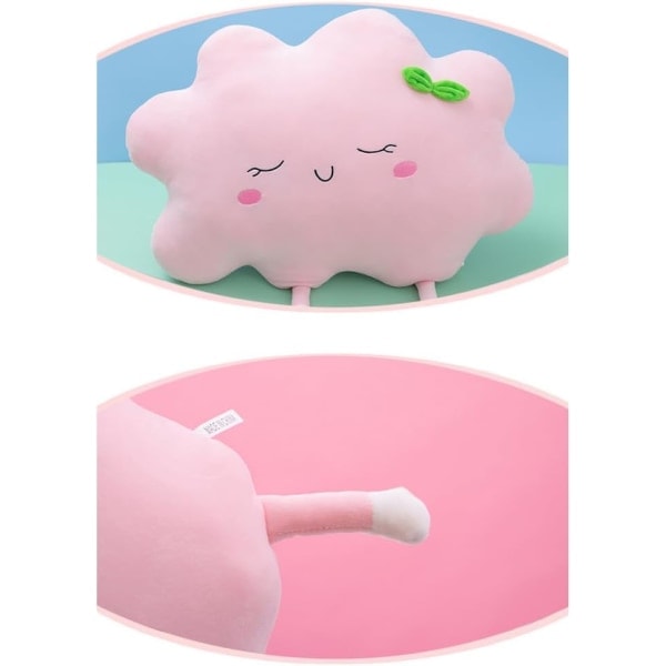 Moln Kudde, Moln Kuddar för Sovrum Bil Dekorativ, 3D Plysch Molnformad Dekorativ Kudde, Lekrum Dekoration Pink