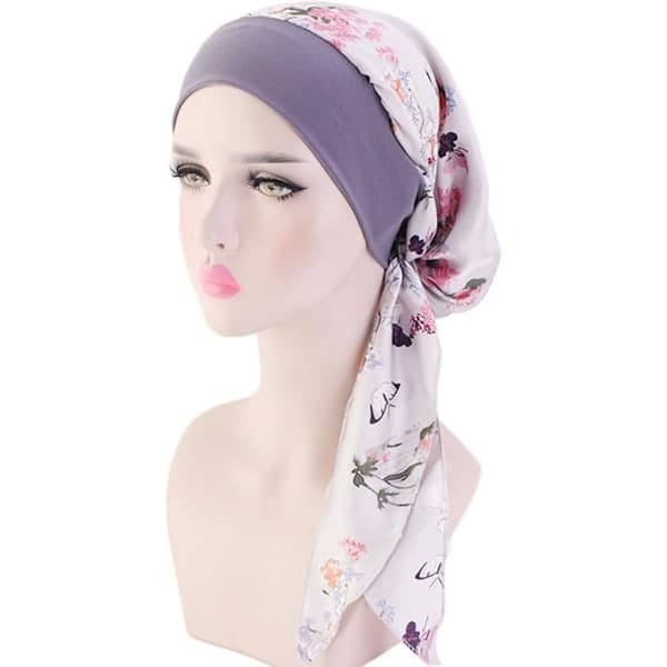 Kemohue, Kemoturban til kvinder, Elastisk Hårtørklæde Bandana Chiffon Printet Bandana Hat til Kemoterapi