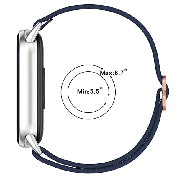 Xiaomi Mi Band 9/8/NFC Åndbart Nylonarmbånd Sort Sort Black