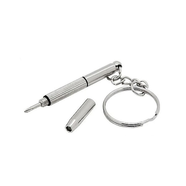 Mini 3-in-1 ruuvimeisselisetti aurinkolasien, silmälasien, puhelimen ja kellon korjaukseen - kätevä avaimenperän kiinnitys
