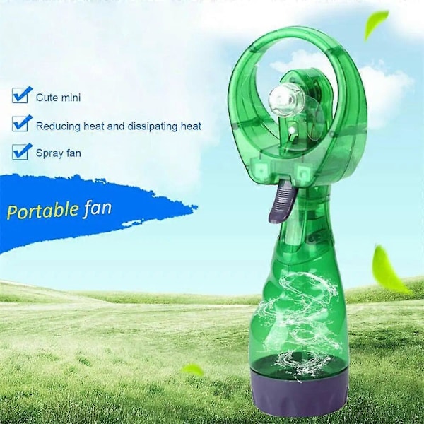 Drivna Handfläktar Kontor Bärbar Skrivbord Luftfuktande Mini Vattenspray Handhållen Batteridriven Vattensprayfläkt Sprayfläkt blue