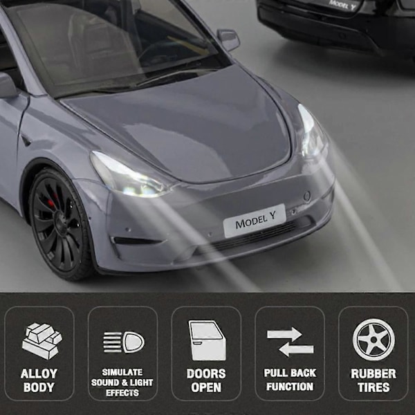 1:24 Mittakaavan Alloy-Auton Malli Y Leikkiauto Lasten Lahja Valoilla ja Musiikilla Multicolor Style C