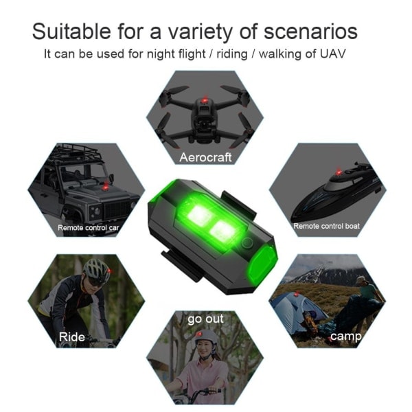 Drone Flash Light Natflyvning Lys Drone Multifunktion RC Bil Motorcykel Lommelygte Udendørs Cykling Advarselslys