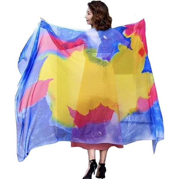 Kvinners Sarong Stranddekke Sommer Strandklær Ferie Chiffon Badedrakt Wrap Skjerf Royal Blue Yellow