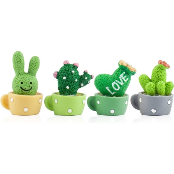 4 kpl auton kojelaudan koristeita, Mini Cactus Pond Cactus -patsas
