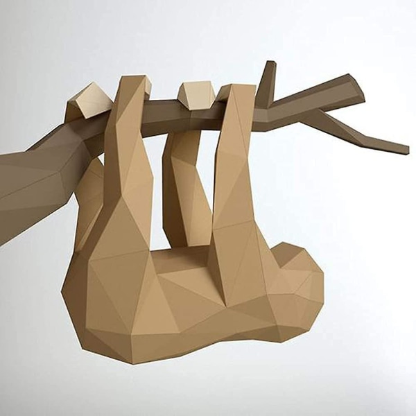 Gör-det-själv förskurna pappershantverk, 3d väggdekorationspapper, 3d origamiskulptur, pappersform 3d sengångare utskuren leksakshantverksaktivitet för småbarn, 52x19x36c