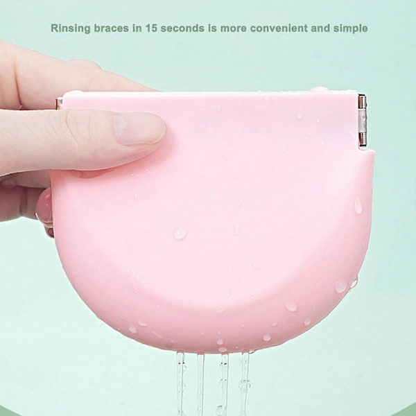 Silikonfodral för retainer med snodd, hållbart mjukt tandprotesfodral med ventilationshål kompatibelt med Invisalign purple
