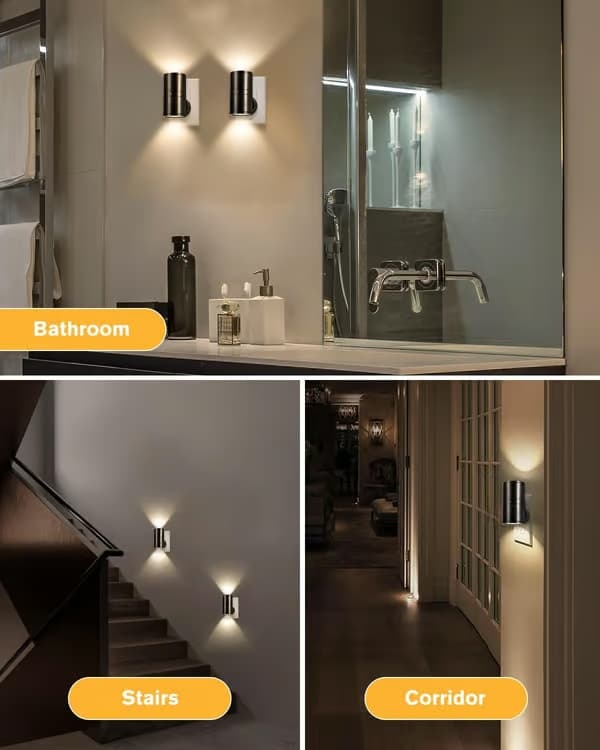 1-pack LED-nattlampa med stickkontakt, skymningssensor, dimbar 5-300 lm, varmvit belysning för kök, hall och sovrum Black