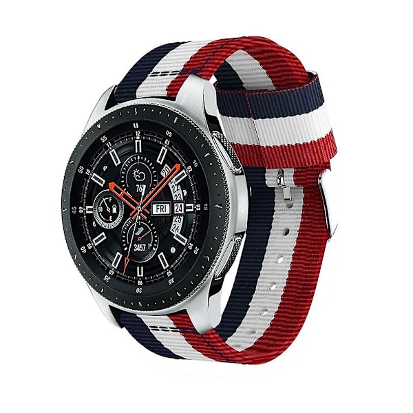 Samsung Galaxy Watch4 40/44 mm:lle tarkoitettu nylonhihna Green White Red