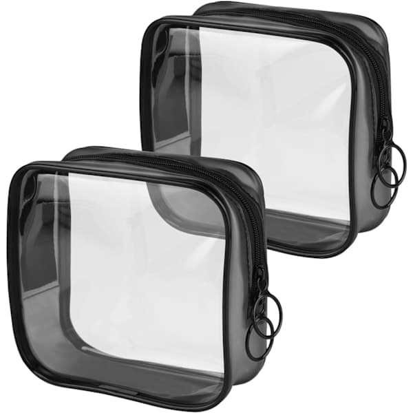 2-pack Små Kosmetikväskor Transparent Handväska TSA-godkänd Resväska Mini Kosmetikväska Dragkedjeficka