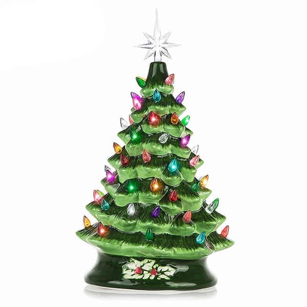 Julepynt Keramisk Juletræ Juletræ Led Dekoration Keramisk Desktop Julepynt Udsalg One SizeA