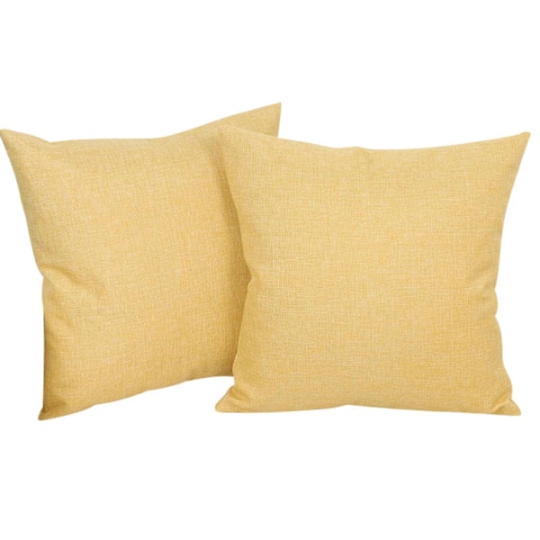 Putevar i lin-look for hjemmet, dekorative, til sofa, soverom, bil, med glidelås Yellow 60*60cm