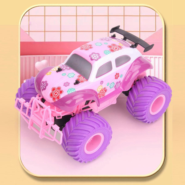 Fjernstyret Bil til Piger 2.4GHz Sød Pink og Lilla Fjernstyret Klatrebil Genopladelig Off-Road Legetøjsbil Pink and Purple 2 Battery