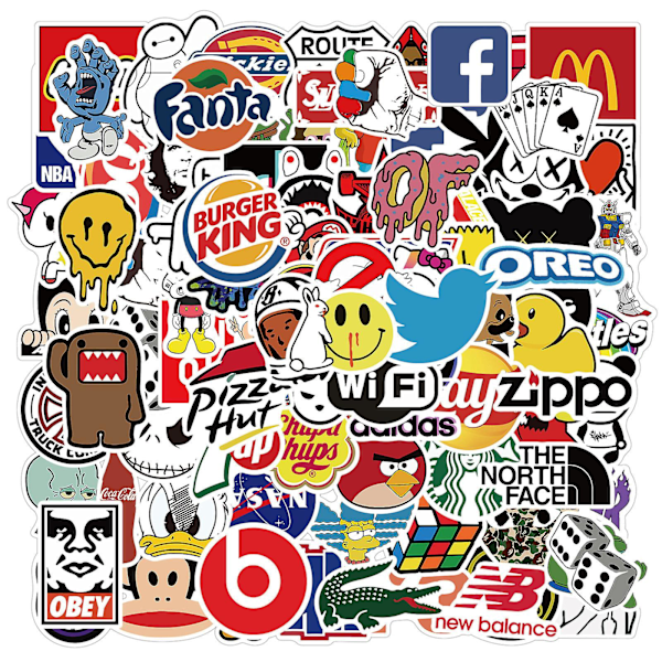 Brand Cool Stickers 101 stk. Seje Stickers Vandtætte & Solbeskyttende Rock Punk Band Graffiti Hånd Konto Stickers Trolley Case Aftagelig Bilsticker