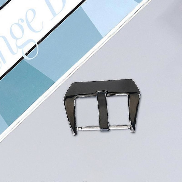 Klockspänne Icke-blekande Universal 18/20/22/24/26mm Rostfritt Stål Klockarmband Lås för Urmakare Black 20 mm