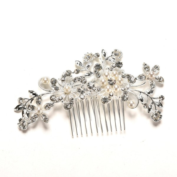 Ny Kristall Rhinestone Bröllopsblomma Pärlor Hårclips Hårfästen