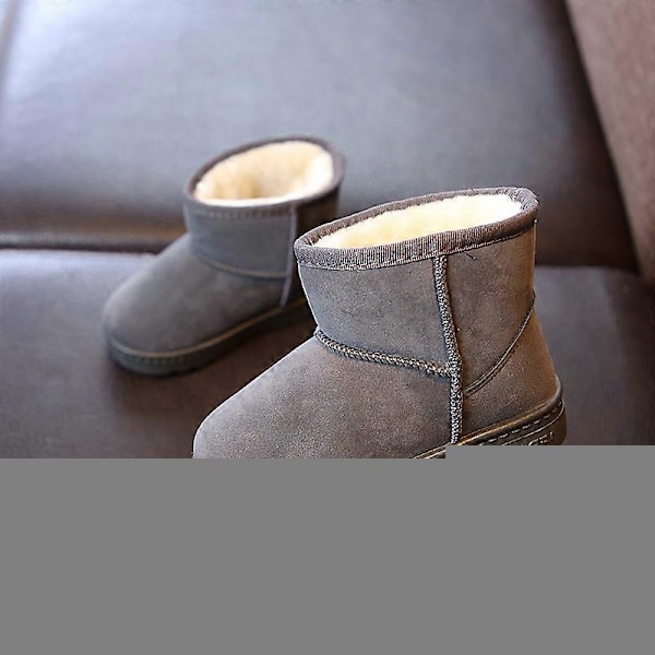 Muodissa Lasten Vapaa-ajan Kengät Vauvoille Pojille Tytöille Lumi Lämmintä Saappaat Juoksukengät Merkki Urheilu Valkoiset Kengät Lapsi fleece Lenkkarit Black 31(19cm)