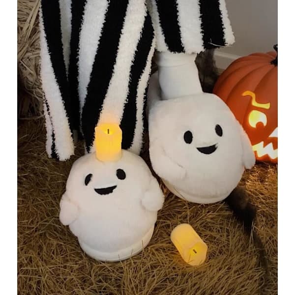 Halloween hjemmesko til kvinder med spøgelse- og flagermusdesign 38-39 38-39