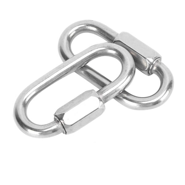 2 stk Rustfrit stål hurtige links D-formede låsekarabiner med sekskant skruer til klatring (6 mm)