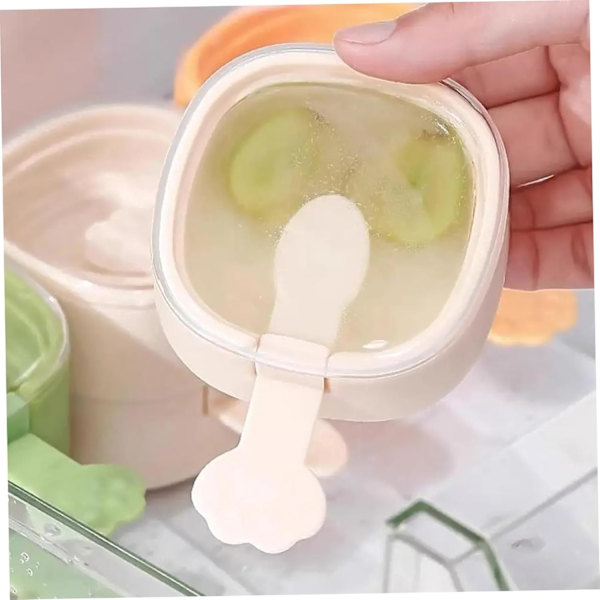 Popsicle-muotti tikkuineen ja kannella, pinottavat jäätelömuotti BPA-vapaat silikonimuotti uudelleenkäytettävä DIY-jäätelövalmistus White