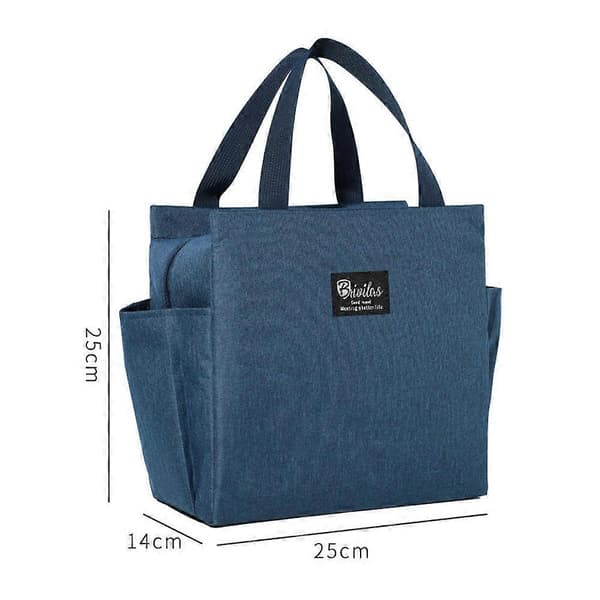 Bärbar Termisk Isolerad Väska Picknick Arbete Lunchväska Presenter Navy Blue