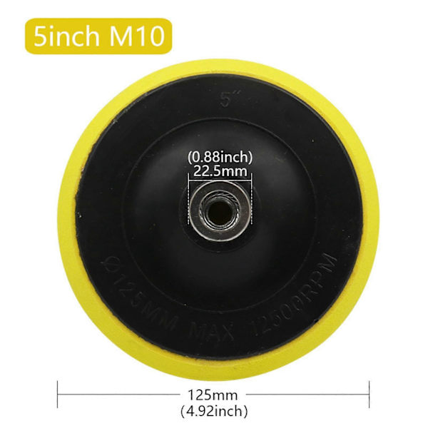 Slibeskive Bagskive Slibeplade Boremaskine Slibetilbehør til Træ Kunststen 5inch 125mm M10