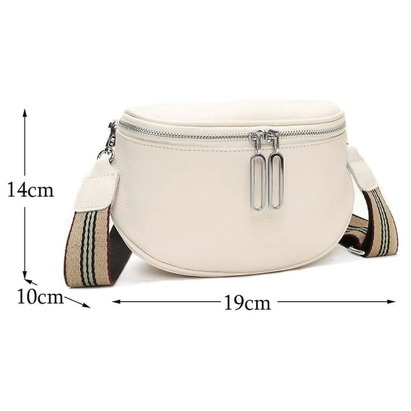 Axelväska Dam Beige Crossbody Väska Dam Bred Rem Bröstväska Dam Läder Midjeväska Dam Stilren Elegant