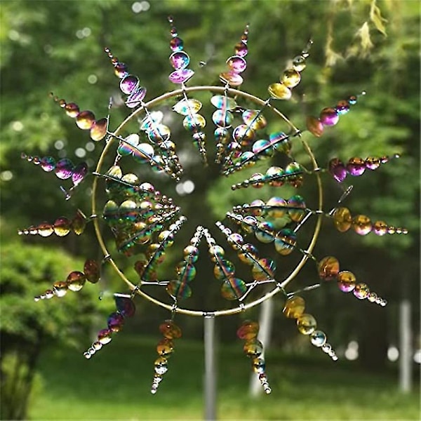 Metallinen tuulimylly 3D tuuliveistos tuulensieppaajat puutarhakoristeet COLORFUL