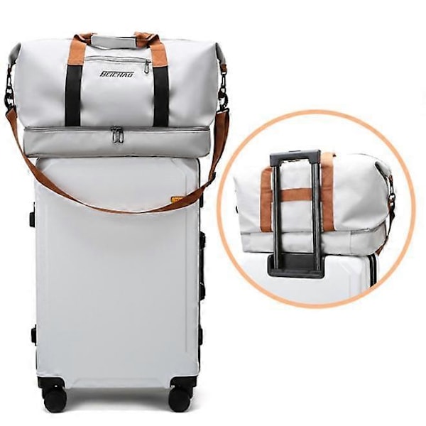 Stor Reiseveske Treningsbag, Reisebag Weekendbag Overnatting Bag Black