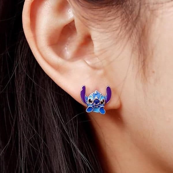Stitch øreringe til piger, Anime øreringe Nibs Blå Søde rustfri stål øreringe til kvinder øreringe øreringe til teenagepiger Gaver