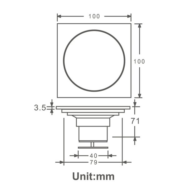 Bronse gulvrist for bad - Unik og antik firkantet dusjgulvrist med graverte blomster - Hagegulvrist 100×100mm