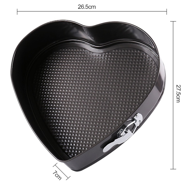 Hjärtformad Springform, Livsmedelsklassad, BPA-Fri, Värmebeständig, Återanvändbar, Mikrovågsugnssäker, Icke-Klibbig Cheesecakeform 18cm
