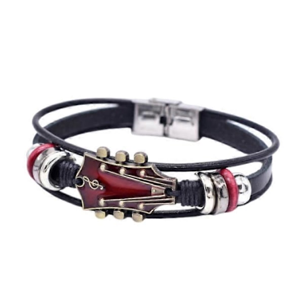 Retro Gitararmbånd i kunstskinn, gitararmbånd i sinklegering for rockemusikk Blue