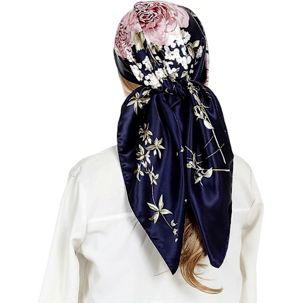 Huvudscarf i Silkesatin - Olaof Scarf för Kvinnor, Sova, Kvadratisk, Designer Bandana Olaof Scarf Style 12