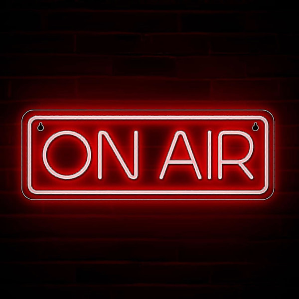 On Air Skylt - Live On Air Neon Skylt För Twitch, Tiktok, Youtube Streamers/gamers - Live Streaming/inspelnings Ljusskylt – Röda Coola Led Skyltar För S