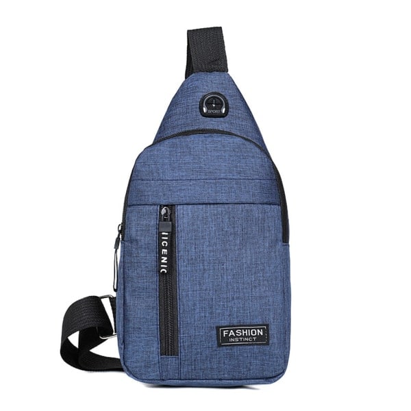 Skulderreim Sling Bag for menn Vanntett Oxford Stoff Bryst Dag Vesker for Shopping Camping Walking Blå blue