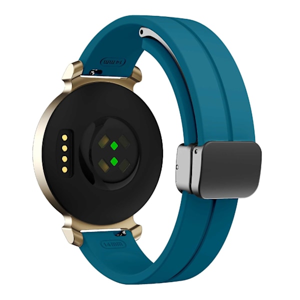 Silikonarmband för Garmin Lily 2 med Magnetisk Vikbar Spänne Rock Cyan Black Buckle