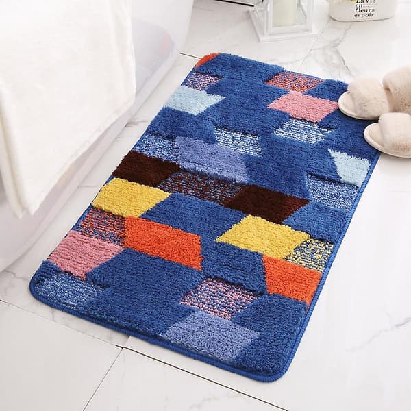 Baderomsmatte Sklisikker Absorberende Dusj Baderomsteppe Flocking No.a1 Coffee 50*80cm