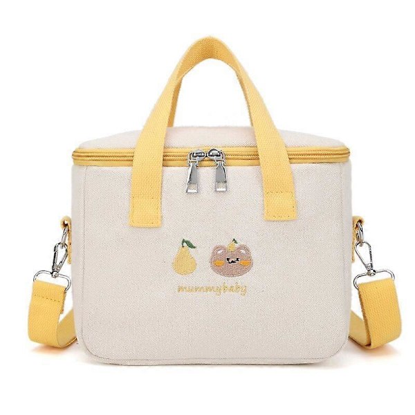 Ins Björn Lunchväska Canvas Stor Kapacitet Isolering Handväskor Multifunktionell Termisk Frukostlåda Bärbar Picknick Rese WY388 Lunchlådor & Väskor yellow