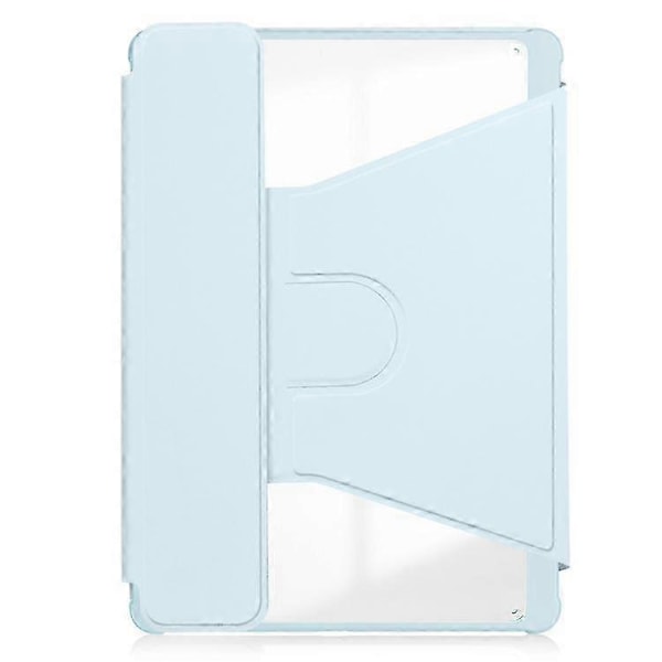Til Samsung Galaxy Tab A9+ 360 Graders Rotation Gennemsigtigt Smart Læder Etui med Tastatur S20241230512 Sky Blue