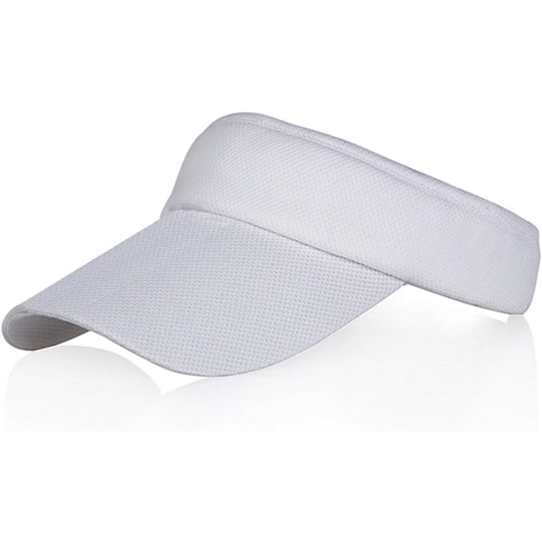 Solskydd i flera färger för kvinnor och damer, lång topp tjockare svettband justerbar hatt för golf Cykling Fiske Tennis White