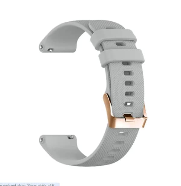 Kompatibel med 18mm 20mm urrem til Garmin smartur, grå erstatningsrem Grå 18mm Bredde Grey
